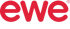 Rotes "ewe" Logo mit einem eingetragenen Warenzeichen-Symbol.